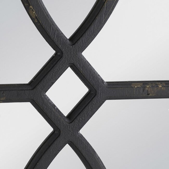 Set 2 Black Carved Wall Mirrors 67cm V637-20831