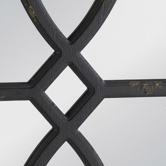 Set 2 Black Carved Wall Mirrors 67cm V637-20831