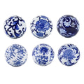 Aline Blue & White Decorator Set of 6 Balls 10cm V637-20845
