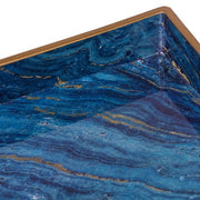Set 2 Marble Patterned Blue Rectangular Trays 48cm V637-20850