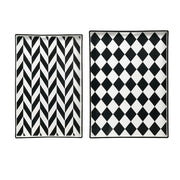 Set 2 Patterned Rectangular Trays 48cm V637-20851