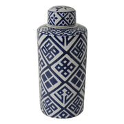 Valora Blue & White Cylinder Jar 35cm V637-20909