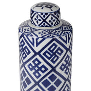 Valora Blue & White Cylinder Jar 35cm V637-20909