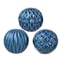Set 3 Blue Marbleized Balls 10cm V637-20935