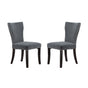 Set 2 Studded Grey Velvet Look Armless Dining Chairs 94cm V637-20939