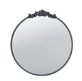 Baroque Black Round Mirror 81cm V637-20980
