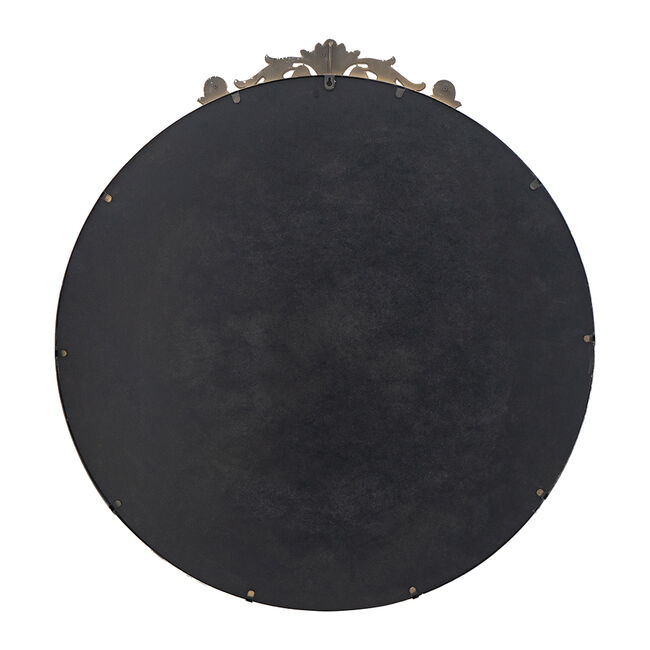 Baroque Black Round Mirror 81cm V637-20980