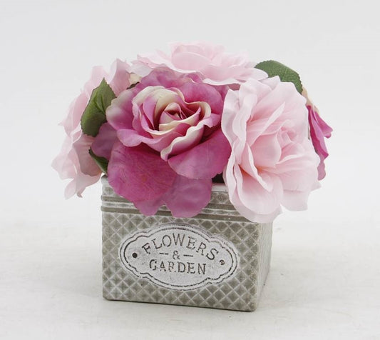 Artificial Peony Rose in Ceramic Pot 20cm V637-AFL25174
