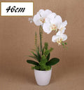 Artificial One Stem Orchid In Plastic Pot 10x46cm V637-AFL28360