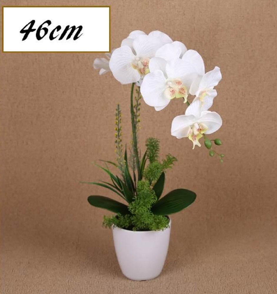 Artificial One Stem Orchid In Plastic Pot 10x46cm V637-AFL28360