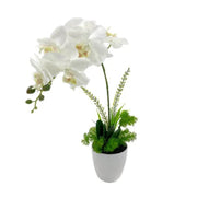Artificial One Stem Orchid In Plastic Pot 10x46cm V637-AFL28360