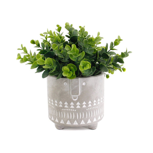 Artificial Grass in Cement Pot 23cm V637-AFL29801