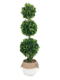 Artificial 3 Ball Topiary in Cement Pot Tree 81cm V637-AFL29804