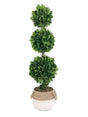 Artificial 3 Ball Topiary in Cement Pot Tree 81cm V637-AFL29804