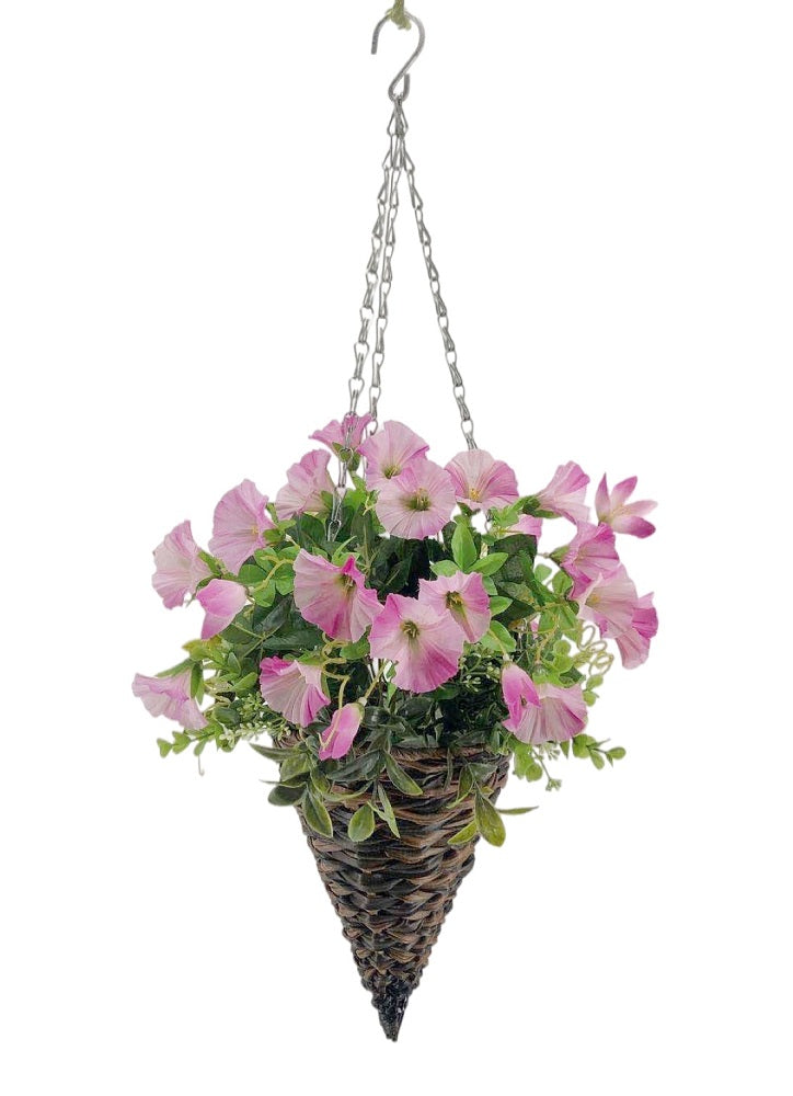 Artificial Hanging Flower in Rattan Pot 72cm V637-AFL30728