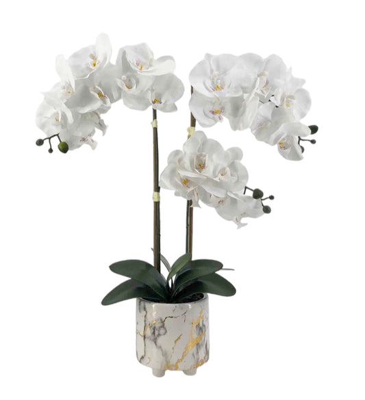 Artificial Orchid in Marble Ceramic Pot 55cm V637-AFL30729