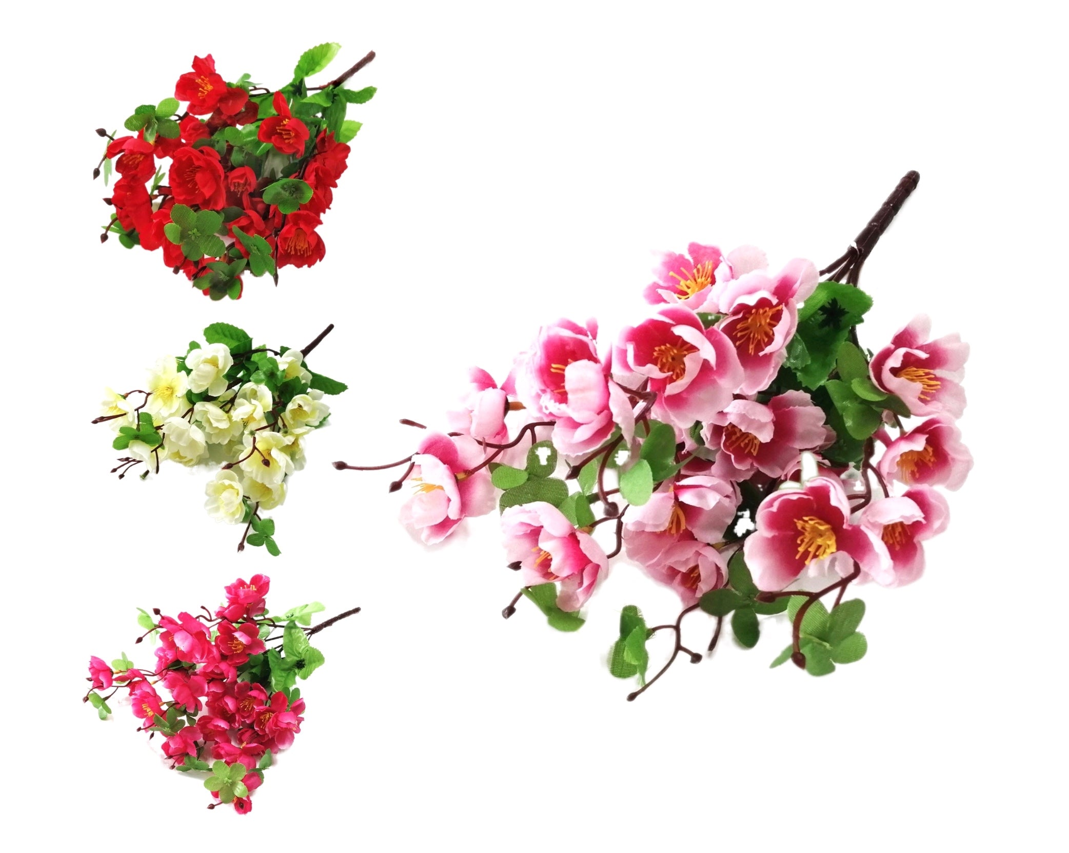 bulk 36 Artificial Peach Blossom Assort 35cm V637-AFL31786