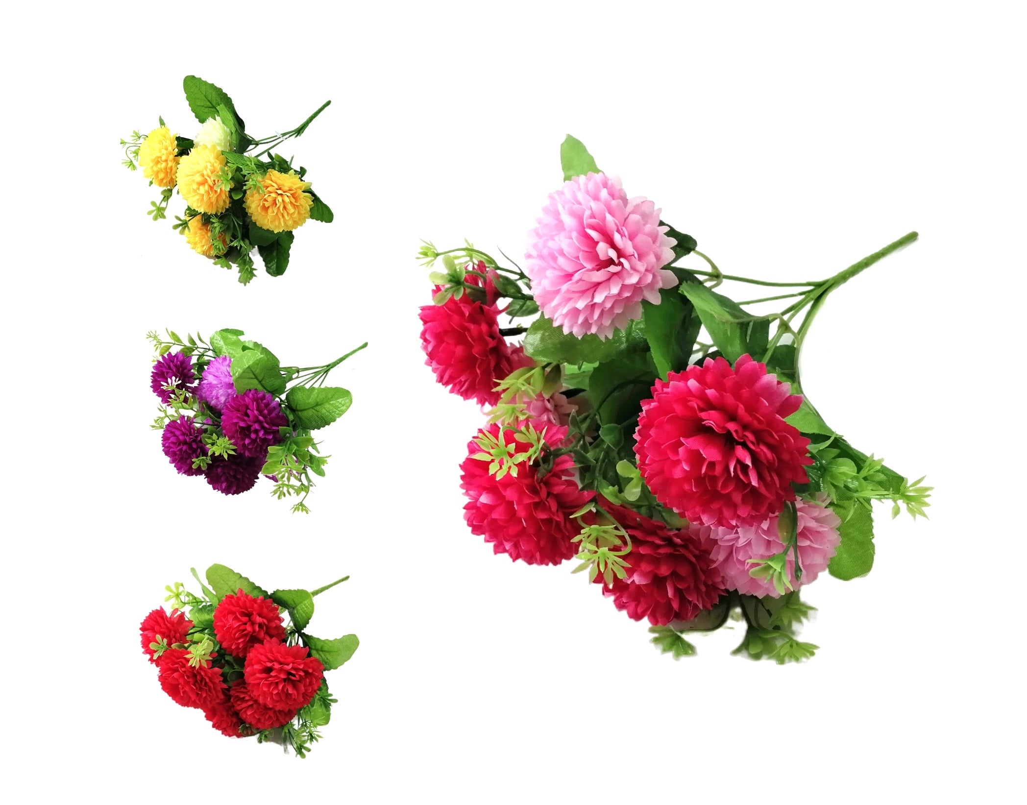 bulk 36 Artificial Chrysanthemum Ball Assort 30cm