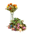 bulk 36 Artificial Mini Roses 8 Heads Assorted 28cm V637-AFL32423