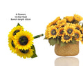 bulk 12 Artificial Sunflower Bunch 6 Flowers 30cm V637-AFL32932