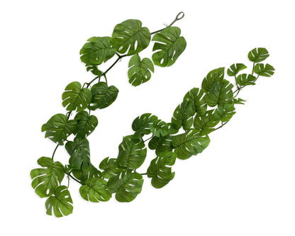 bulk 12 Artificial Green Monstera Garland 180x10cm V637-AFL33881