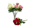 bulk 24 Artificial Rose 6 Branches 3 Assorted 10x40cm V637-AFL35149