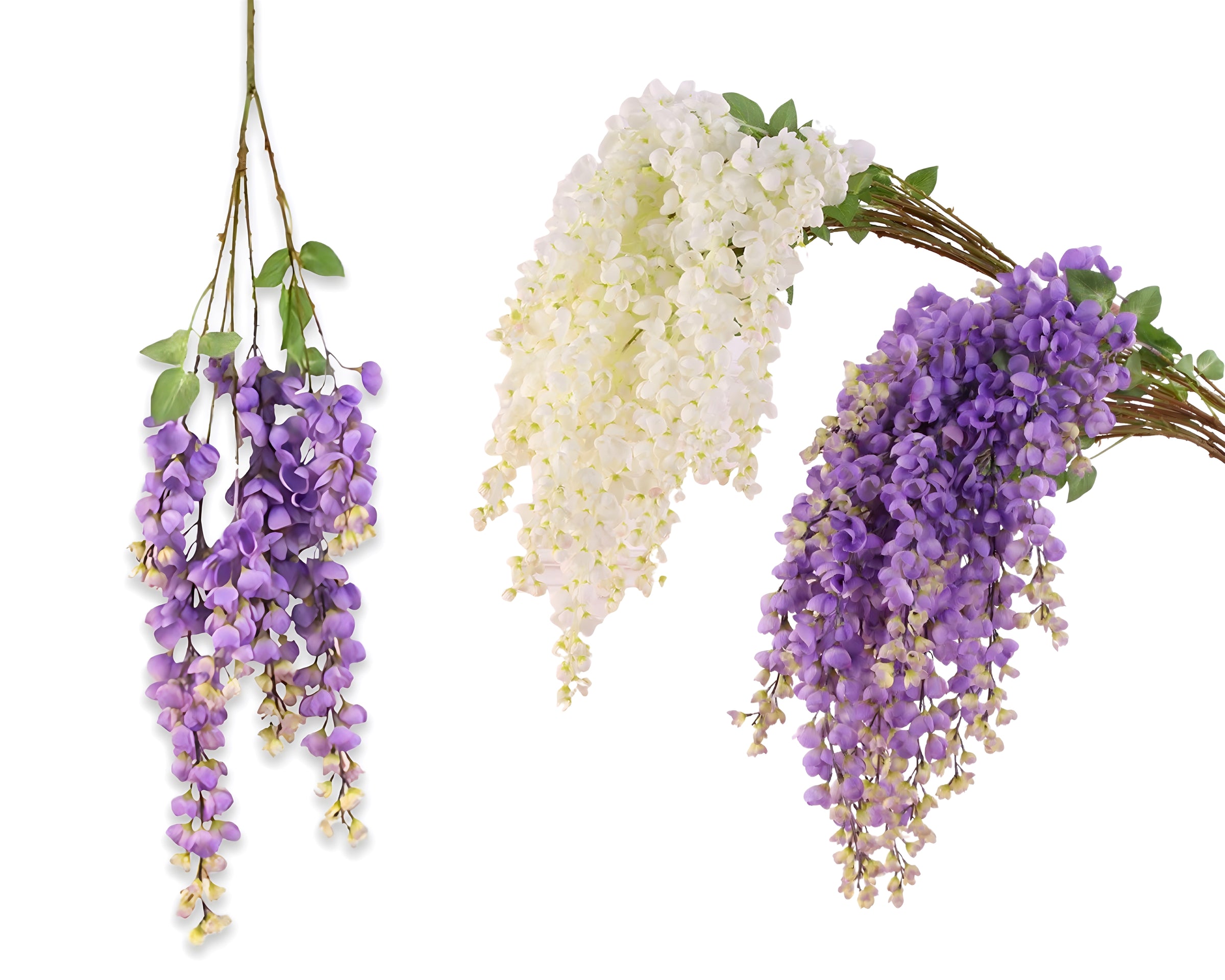bulk 12 Artificial Wisteria Flower 2 Assorted 25x106cm V637-AFL35168
