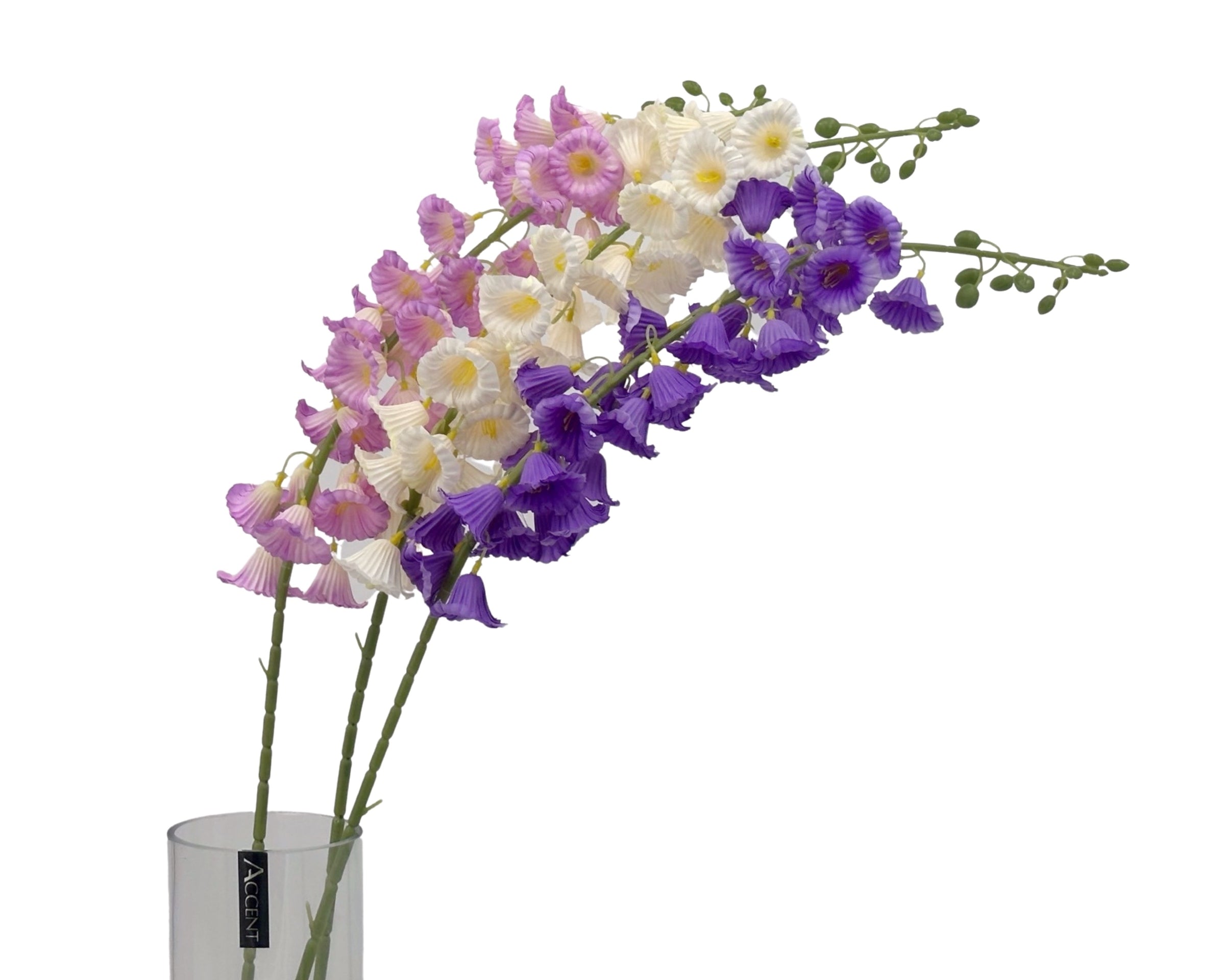 bulk 24 Artificial Bellflower 3 Assort 20x120cm V637-AFL35268