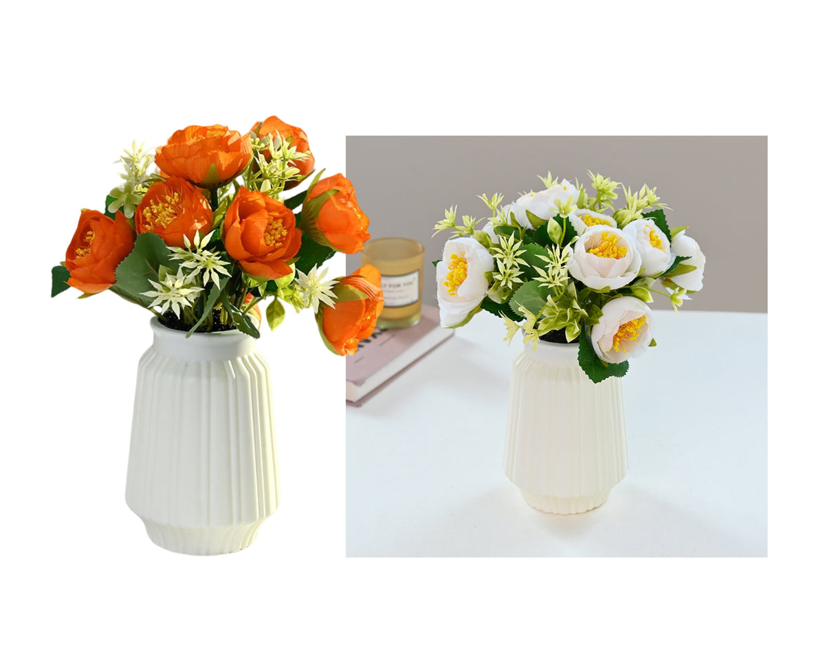 bulk 8 Artificial Peony Pot Assort 20cm V637-AFL38913
