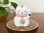 Okimono White Maneki Neko V637-C0013