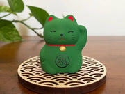 Okimono Green Maneki Neko V637-C0018