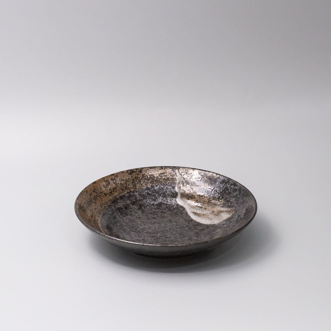 Pasta Bowl Flat 23cm Bronze Brushstroke Glaze V637-C0028