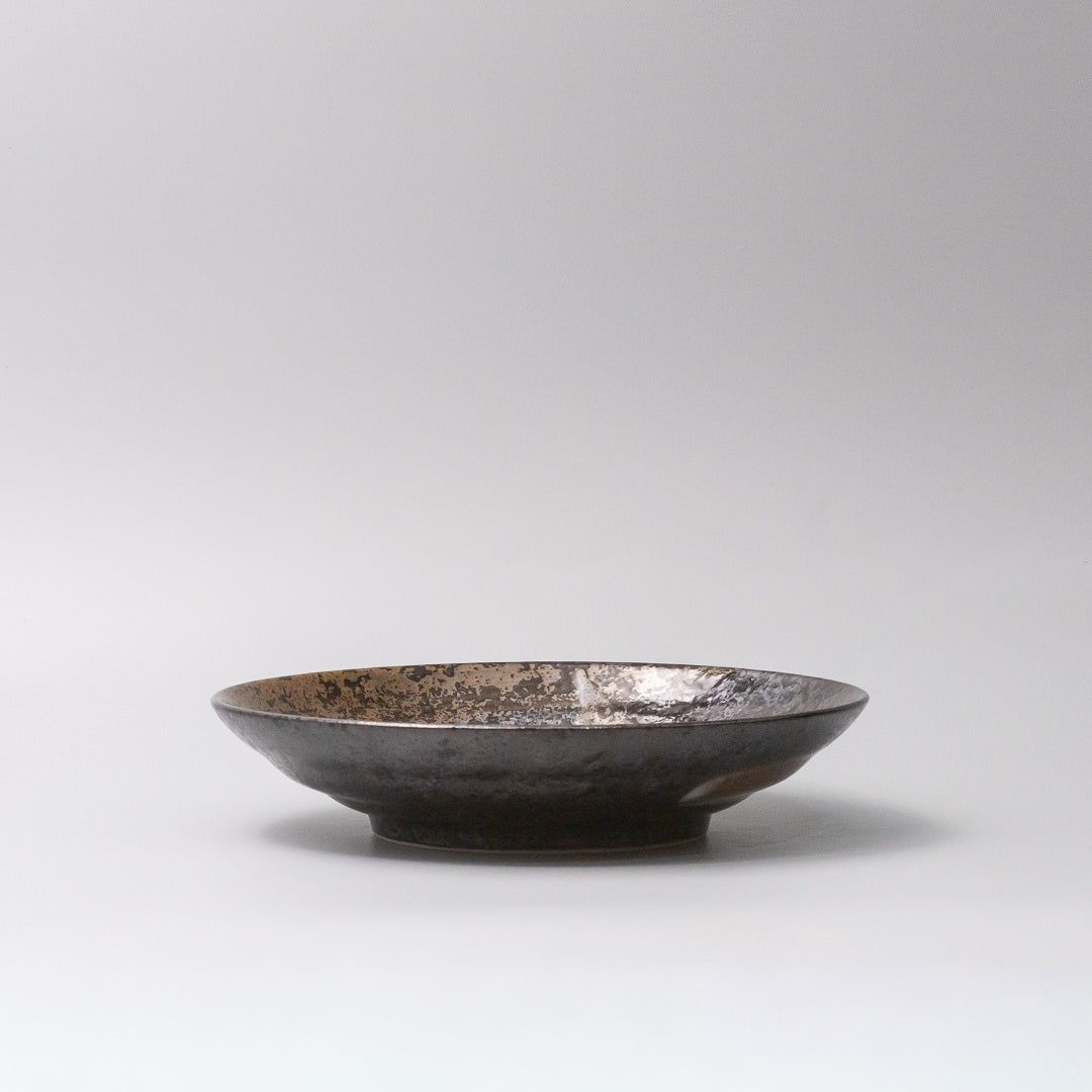 Pasta Bowl Flat 23cm Bronze Brushstroke Glaze V637-C0028