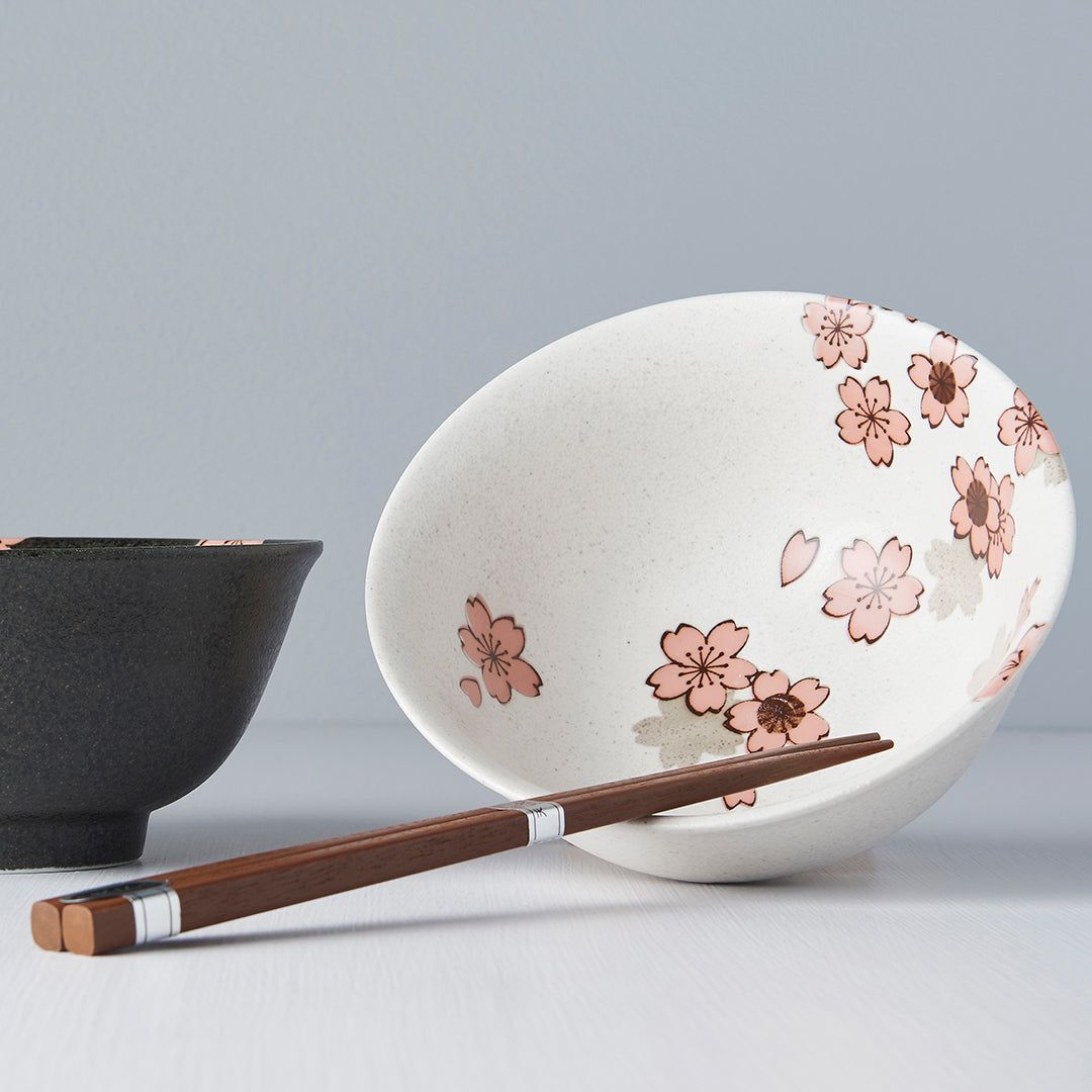 Bowl Set 2pcs with Chopsticks Cherry Blossom Design V637-C0054