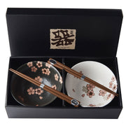 Bowl Set 2pcs with Chopsticks Cherry Blossom Design V637-C0054