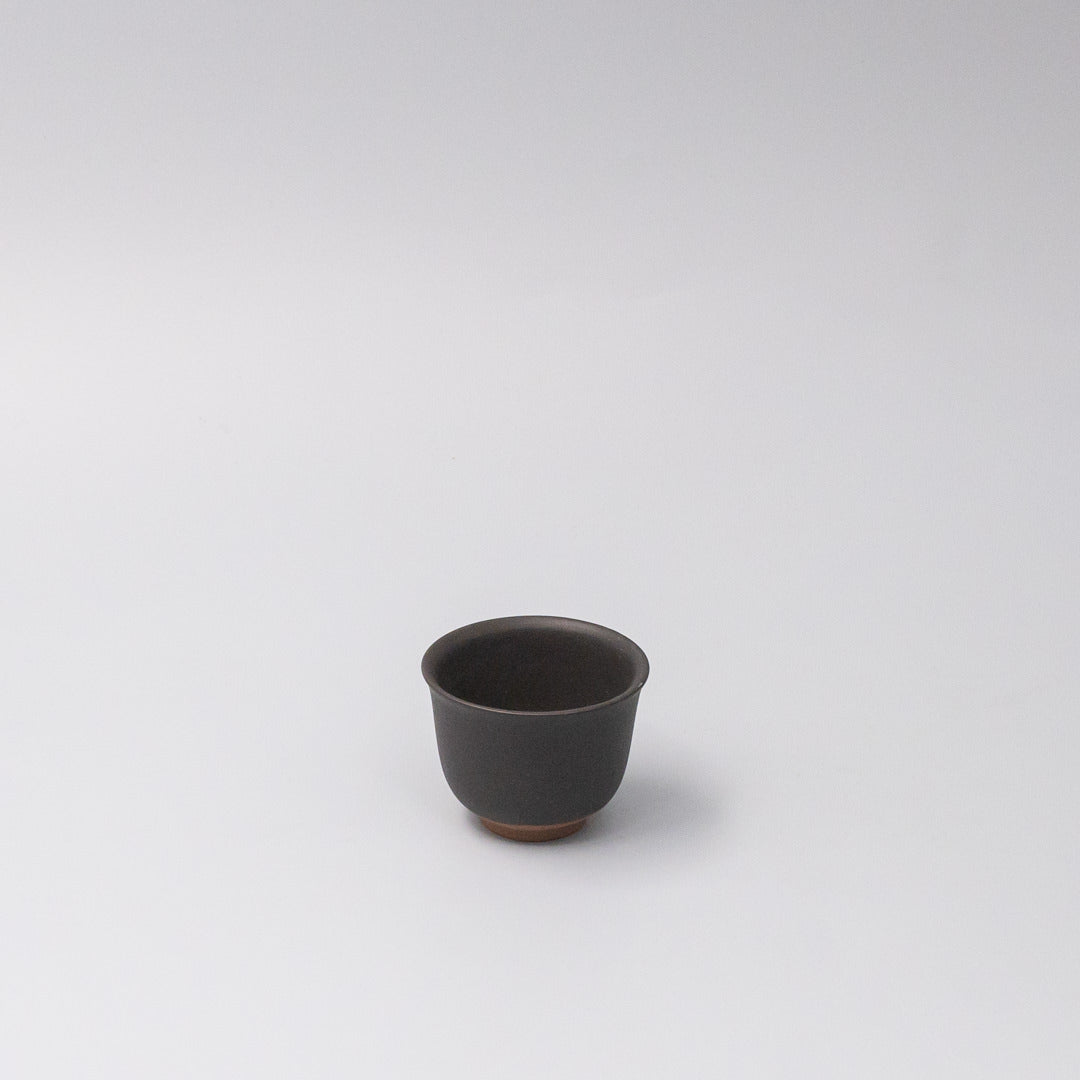 Sake and Tea Cup 6cm Black Matte Flared Glaze V637-C0055