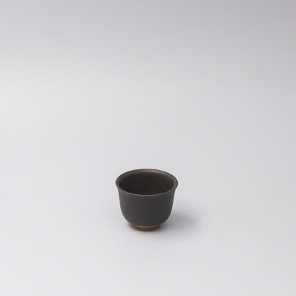 Sake and Tea Cup 6cm Black Matte Flared Glaze V637-C0055