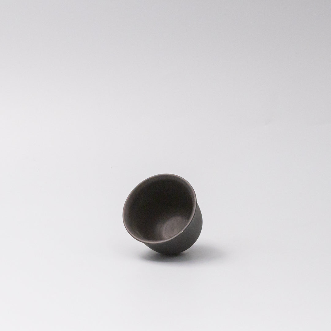 Sake and Tea Cup 6cm Black Matte Flared Glaze V637-C0055