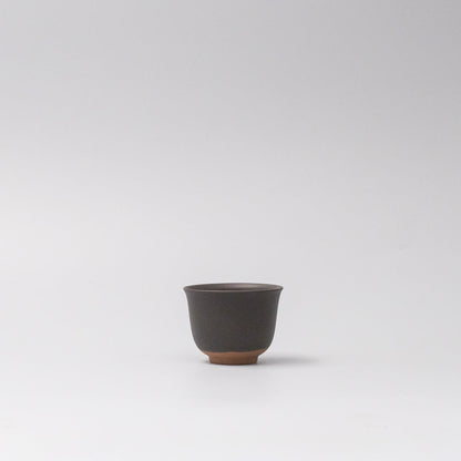 Sake and Tea Cup 6cm Black Matte Flared Glaze V637-C0055