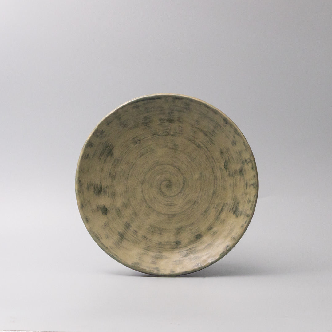 Thick Edge Plate 25cm Washed Fern V637-C0073