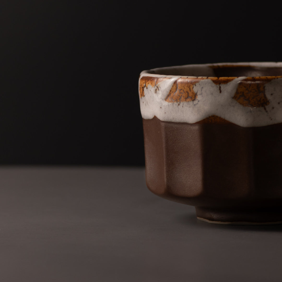 Matcha Tea bowl 11cm Metallic Rust Glaze V637-C0080