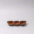 Edamame Triple Pod Dish 20cm Chestnut Brown Glaze V637-C0117