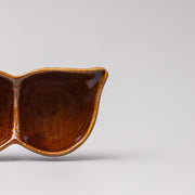 Edamame Triple Pod Dish 20cm Chestnut Brown Glaze V637-C0117