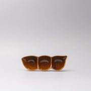 Edamame Triple Pod Dish 20cm Chestnut Brown Glaze V637-C0117