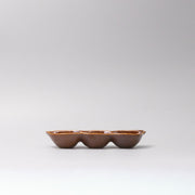 Edamame Triple Pod Dish 20cm Chestnut Brown Glaze V637-C0117