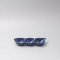Edamame Triple Pod Dish 20cm Indigo Blue Glaze V637-C0118