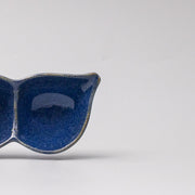 Edamame Triple Pod Dish 20cm Indigo Blue Glaze V637-C0118