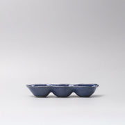 Edamame Triple Pod Dish 20cm Indigo Blue Glaze V637-C0118