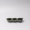 Edamame Triple Pod Dish 20cm Oribe Green Glaze V637-C0119