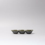 Edamame Triple Pod Dish 20cm Oribe Green Glaze V637-C0119